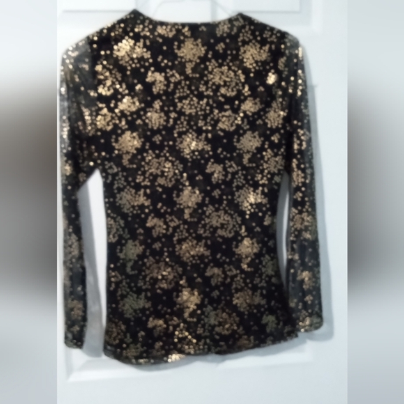 Nine West Black Top with Gold Sequins - Picture 3 of 3